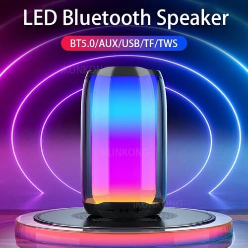 2021 Bluetooth Speaker Mini Wireless Loudspeaker LED TF Card USB Subwoofer Portable MP3 Music Sound Column for PC Mobile Phone
