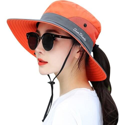 2022 Simple UPF 50+ Sun Hat Bucket Summer Men Women Fishing Boonie Hat Sun UV Protection Long Large Wide Brim Bob