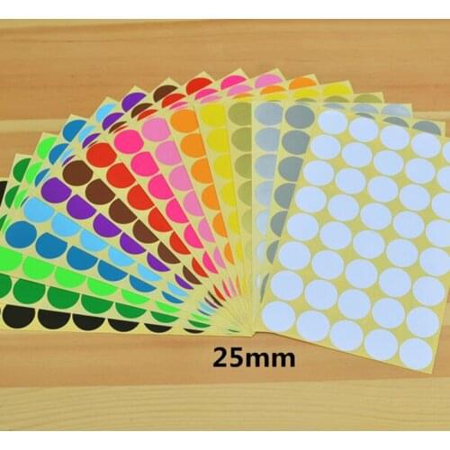 40pcs/lot 25mm Colorful Round Dot sticker labels Color Stickers Circles Paper Label for Packing Tags