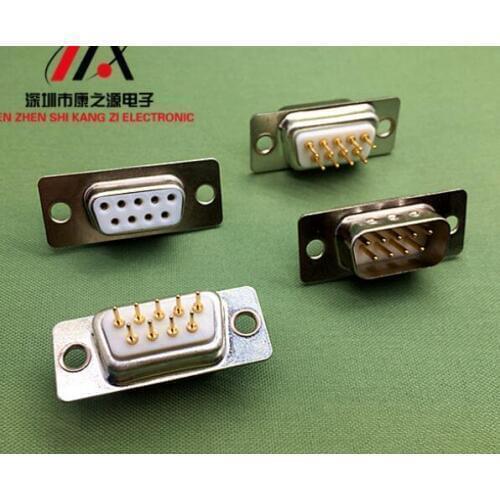 5pairs DP9 Female Serial RS232 DP9 Male Light Hole Gold Plated Driver Pins DB9 Connector