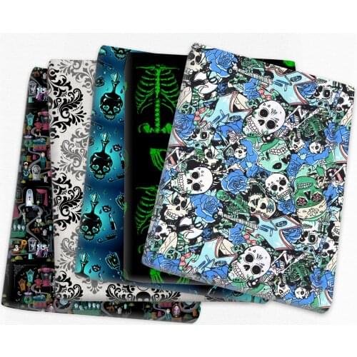 50*145cm Patchwork Skull Polyester Cotton Fabric for Tissue Sewing Quilting Fabrics Needlework Material DIY Handmade,c17625