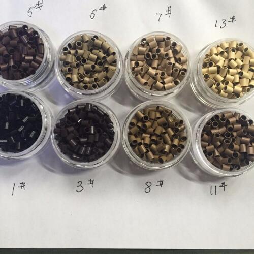 5000pcs Straight Copper Micro Ring 322838mm Mini Locks Ring Brown Copper Tube Beads Micro Link Rings Lined for Hair Extensions