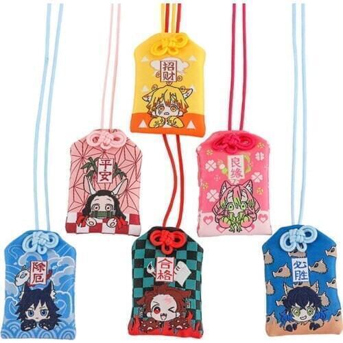Anime Demon Slayer: Kimetsu No Yaiba Tanjirou Nezuko Cosplay New Year Good Luck Amulet Pendant Decor Gift