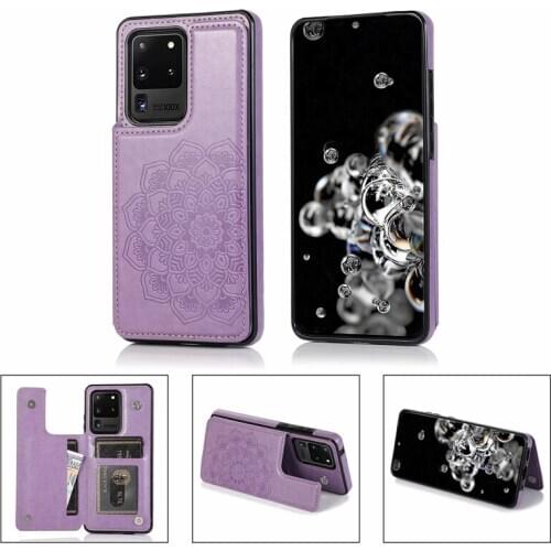 Datura Case for Samsung Galaxy S20 Ultra A51 A71 A81 A91 S10 Plus Note 10 Lite A50 PU Leather Shell Card Slot Phone Case Cover
