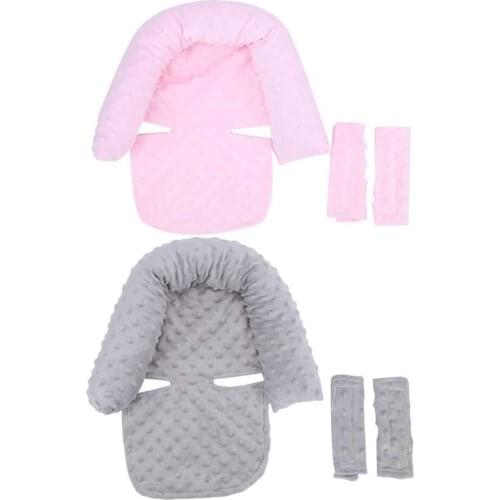 New Baby Car Safety Soft Sleeping Head Support Pillow with Matching Seat Belt Strap Covers Baby Carseat Neck Protection Headrest