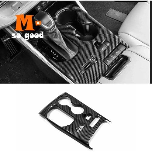 For Toyota Highlander Kluger 2021 2022 Carbon interior Accessories Car Gear shift panel water cup holder decor sticker Cover