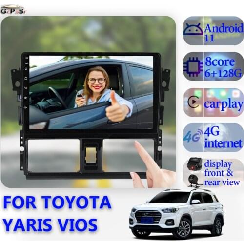 For TOYOTA Yaris VIOS 2014 2015 2016 Android 11 Navigation GPS Autoradio Touchscreen Car Radio Audio Player Multimedia AHD Cam
