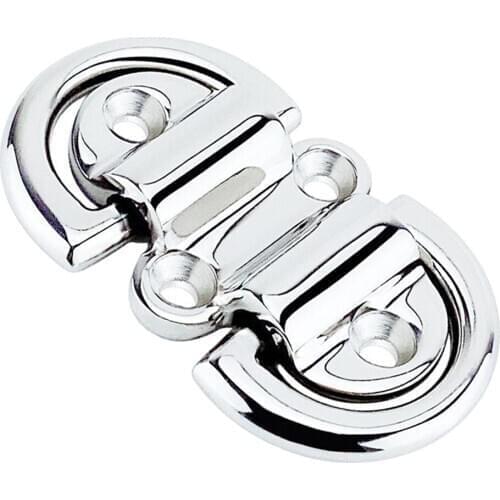 Double Folding Pad Eye Lashing D Ring ,Stainless Steel 316 ,Deck Folding Pad Eye Lashing Tie Down Cleat for Marine Yacht Boat