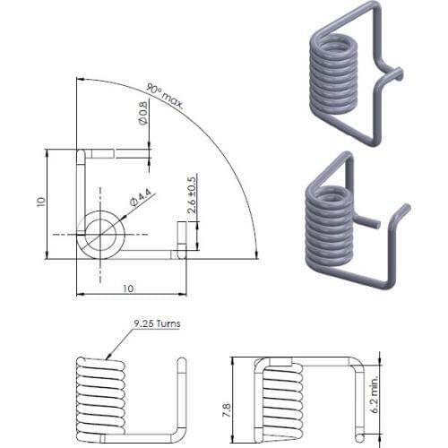 Manufacture Custom Belt Tensioning clip 6mm,Tensioning Torsion Spring for the belt width 6mm