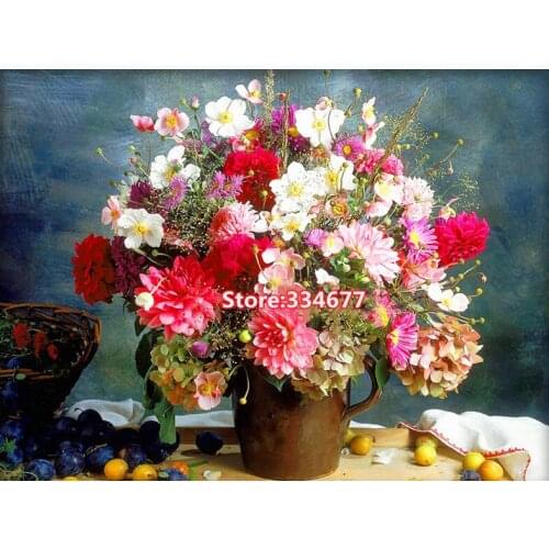 Exquisite A hundred flowers bloom Cross Stitch Kits 14CT Unprinted For Embroidered Handmade Arts Set Wall Home Decor Handmade