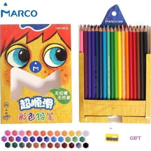 Marco 12/24/36 Colors Pencil Non-toxic Smooth Profissional Colored Pastel Magic Pencils Children Gifts Crayons School Drawing