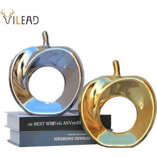 VILEAD Ceramic Hollow Out Apple Figurines Nordic Modern Christmas Decorations for Home Decor Loft Sculpture Interior Accessories