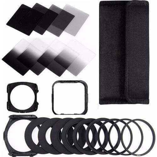 Zomei 21in1 Square Filter Kit for Cokin P Series 83x95 Full&Graduated ND2/4/8/16+Filter Holder+Hood+49-82mm Adapter Ring