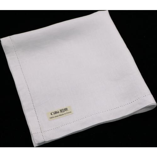 M003: 12 pieces White Mens handkerchief Large 16"x16" Handmade drawn-work lace linen hanky wedding hankie