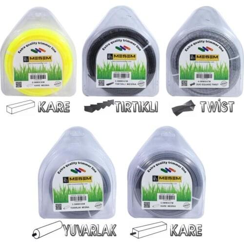 Meşem Round-Square Serrated Line Scythe All Types Lawn Mower Line Motorized Scythe Line