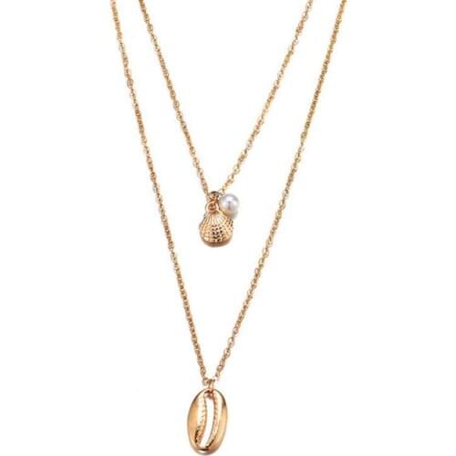 Multi Layer Shell Pendant Necklace Choker Charm Ocean Jewelry Necklaces For Women Girl Gift