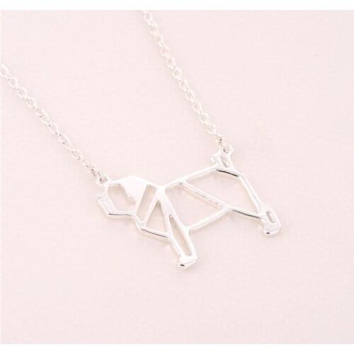 Fashion origami pug Necklace Geometric jewelry drop ship cute dog pendant necklace Animal lover gift for ladies