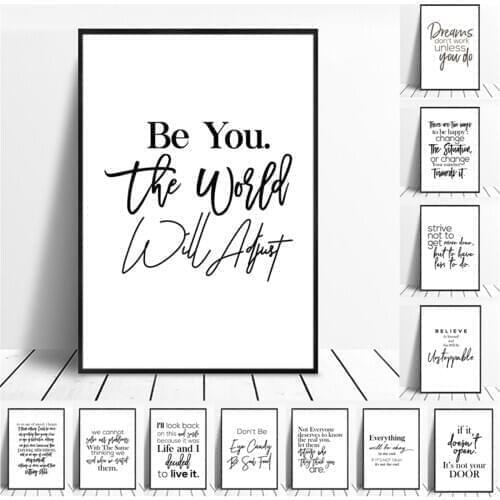Inspirational Phrases Quote Simple English Sentences Poster Canvas Print Painting Wall Art Living Room Home Decoration