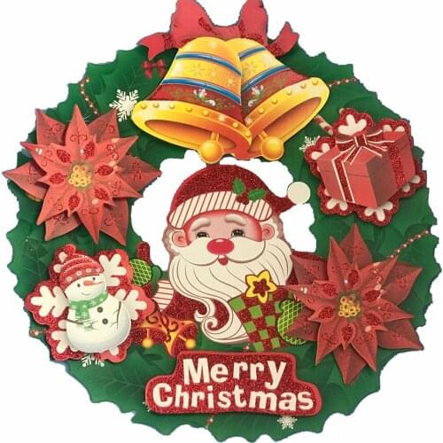 New Merry Christmas Santa Claus Garland Wall Stickers Window Glass Festival Decals New Year Decorations for Home Decor c16