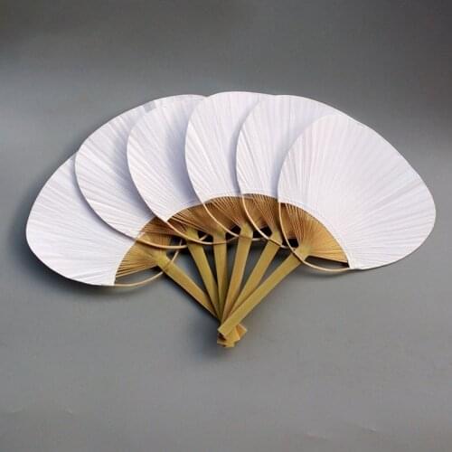 Wholesale!Pai pai bambu 20pcs Pure white bamboo handle blank calligraphy painting blank group fan white fan summer