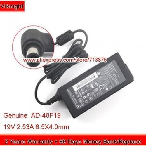 Genuine 19V 2.53A 48W AD-48F19 AC Adapter for LG LED Monitor E2242C E2249 E1948S E1948SX PA-1650-64 PA-1650-48 PA-1650-43