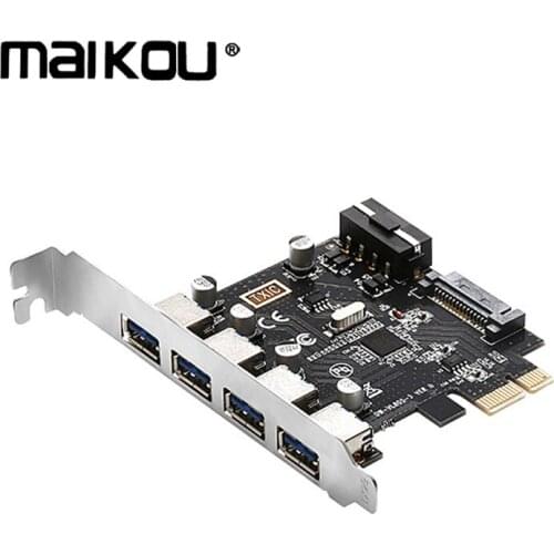 Maikou Dual power PCI-E to USB3.0 expansion card High-speed desktop USB3.0 expansion card