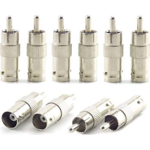 10Pcs Splitter Plug BNC Female To RCA AV Male Connector Adaptor for CCTV Security Camera Surveillance Video Rg59 Cable
