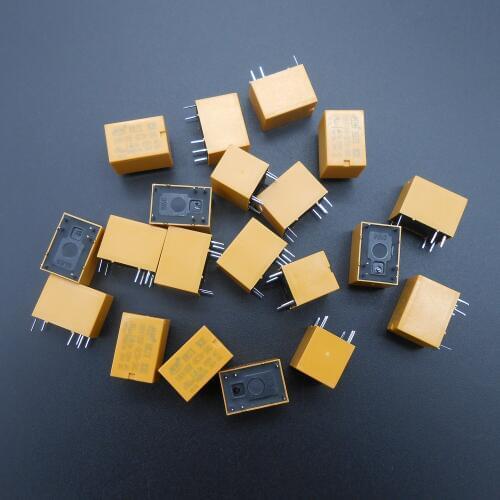 20PCS/Lot X Yellow HK4100F-DC5V-SHG DC5V Volt Power Relay DC 5V 3A 6 PINS HUI KE 1C 1A 1B 750VA/90W 120ohm HuiKe 6-Pin *FD397X20