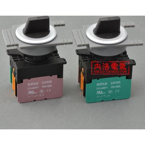 [ SA ]EMA 30mm illuminated selector switch E3S3/4K *. I Knob 3 files from the Reset / self-locking 6/12/24V--10PCS/LOT
