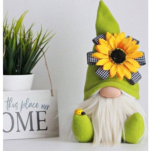 Bumble Bee Gnome Dwarf Doll Sunflower Doll Decor Handmade Bumble Plush Faceless Doll Ornament Bee Day Decoration