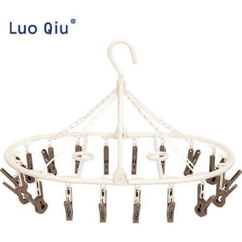 Folding multi-clip sock rack diaper underwear socks multi-function wind-proof drying clamp clothes hanger