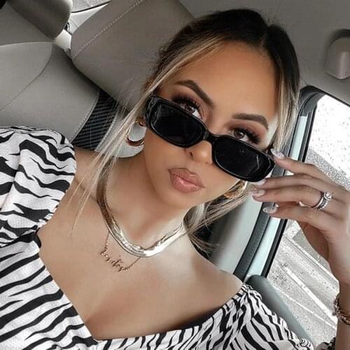 HKNA Small Frame Sunglasses Women Retro Rectangle Sunglasses Women Vintage Square Sun Glasses for Women Gafas De Sol Mujer