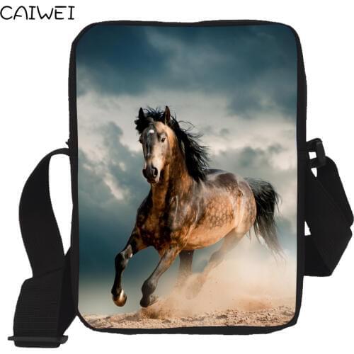 Crazy 3D Horse Men Messenger Bags Children Kids Small Cross-body Bag For Boys Women Designer Mini Travel Shoulder Flap Bags