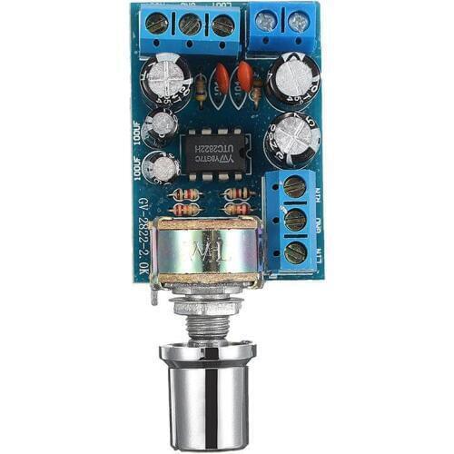 TDA2822 TDA2822M Mini 2.0 Channel 2x1W Stereo o Power Amplifier Board DC 5V 12V CAR Volume Control Potentiometer Module