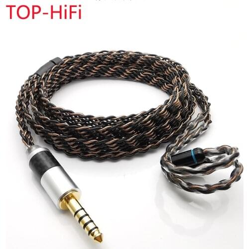 TOP-HiFi 1.25m 8 Cores Single Crystal Copper MMCX Earphone Replacement Upgrade Cable