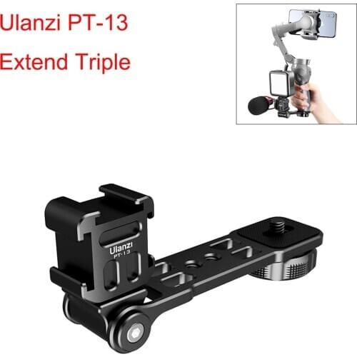 Ulanzi PT-13 Cold Shoe Bracket L Mount Extend Triple Gimbal Accessory Smartphone Camera Microphone Vlog Plate