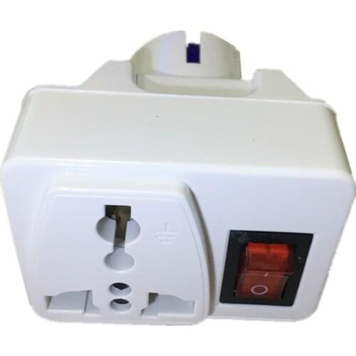 White copper 250v 10/6A EU universal adaptor socket Portable outlet extend converter plug socket with on off light switch