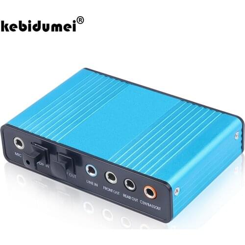 USB 2.0 Sound Card 6 Channel 5.1 Optical External Audio Card SPDIF Controller CM6206 Chipset for Laptop Desktop Tablet