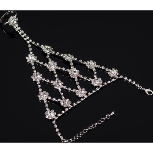 Four Leaf Clover jewelry CZ charms Rhinestones bracelet fashion top quality Gift For Women bracelets summer style#B114