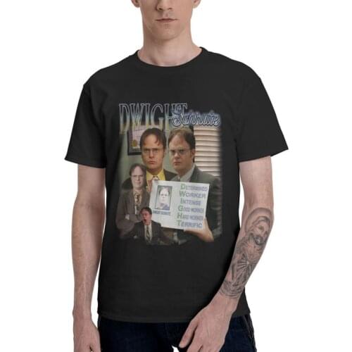 Funny Dwight Schrute Homage T Shirt Men Cotton Printing T-shirt Cool Tshirt Short Sleeve TV Show US The Office Michael Scott Tee