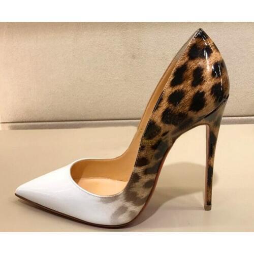 Moraima Snc Mixed Colors Leopard Printed High Heel Shoes Woman Sexy Pointed Toe Party Dress Shoe Thin Heels Slip on pumps