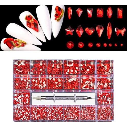 1 Box 3D Nail Art Rhinestones Crystal Glitter Gems Beads Jewelry Making Nail Stones Gems Nail Jewelry Decorations Stuff