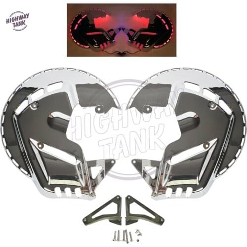 1 Pair Motorcycle Front Brake Rotor Covers LED Ring Of Fire Motor Brake Cover Light case for Honda GL1800 Gold wing 2001-2014