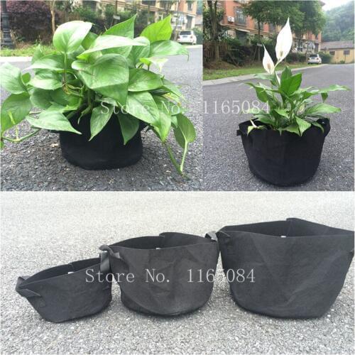 3 pieces free shipping Black Fabric Pots Plant Vegetable Pouch Round Aeration Pot Container Grow Bag