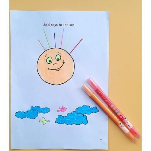 43PCS/Set baby Pre-writing tracing worksheet Simple writing exercises for children Color graffiti Early childhood enlightenment