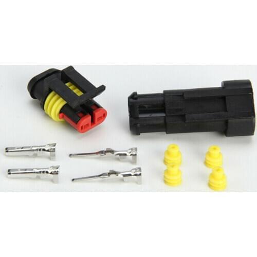 5 Sets Car Waterproof 1.5mm Terminals 2Pin HID Plug Auto Xenon lamp Plug Automotive Electrical Wire Connector