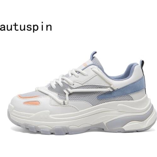 Autuspin Retro Flat Platform Sneakers for Women Newest Design Round Toe Cross Tied Casual Shoes Ladies Outdoor Footwear Woman