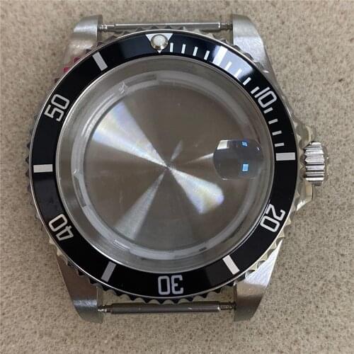 For Miyota 8215/821A Movement 40MM Stainless Steel Watch Case Aluminum Ring Sapphire Glass Set for Mingzhu 2813/3804 Movement