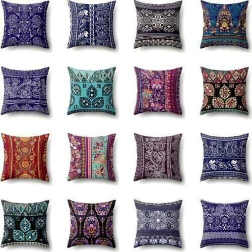 Cute Cartoon Print Geometric Cushion Cover Polyester Decorative for Sofa Seat Soft Throw Pillow Case Cover 45x45cm Home Decor