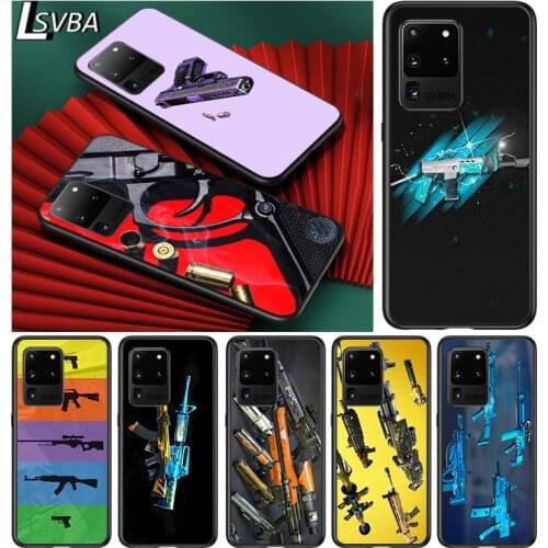 AK shooting so cool gun for Samsung S20 FE Ultra Plus A91 A81 A71 A51 A41 A31 A21 A11 A72 A52 A12 Soft Black Phone Case